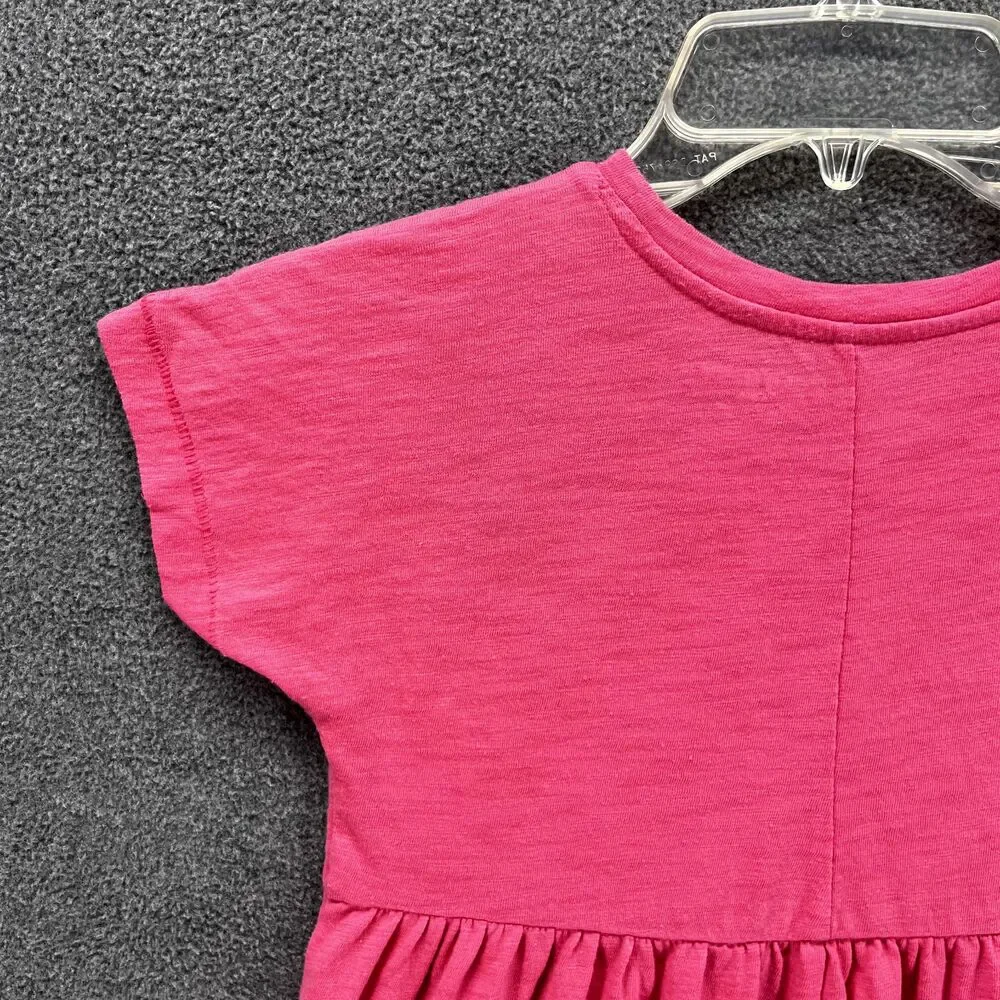 Old Navy Dress Girls Small 6 7 Pink short sleeves beach summer‎ crew neck